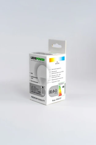 Лампочка светодиодная E14 6Вт 4000K LEDS POWER 006727