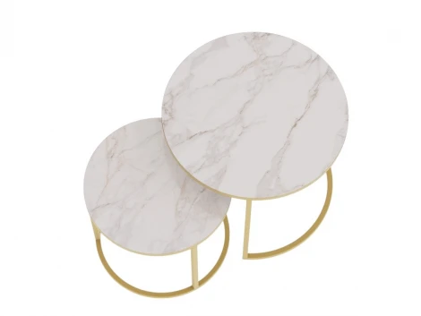 Комплект журнальных столов Слайн Верона керамогранит 40/50 белый глянец 5893171101