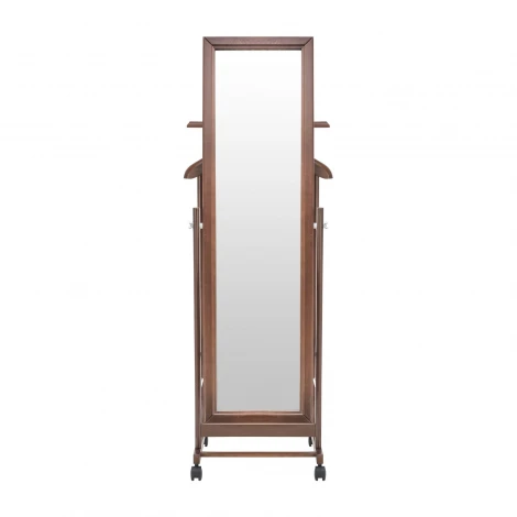 Вешалка с зеркалом Leset Сиэтл (Массив бука,Металл,Пластик/Орех) арт.2000000092379