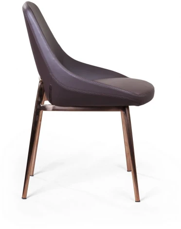 Стул Oscar экокожа soft touch коричневый, декор розовое золото Top Concept 2001000000654