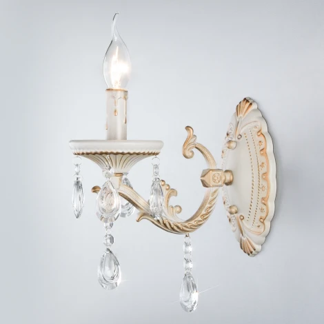 Бра Eurosvet Lia 3585/1 белый/прозрачный хрусталь Strotskis