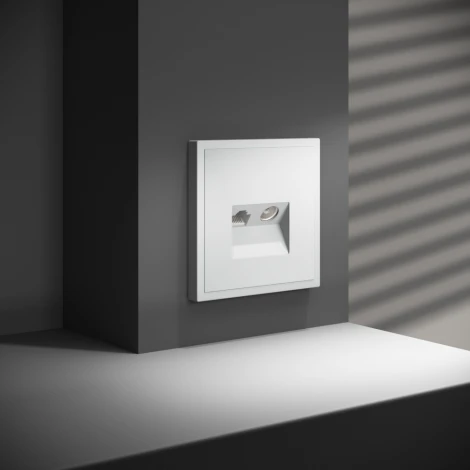 Розетка телевизионная встраиваемая TV+RJ45 Voltum S70 VLS060702 (белый матовый)