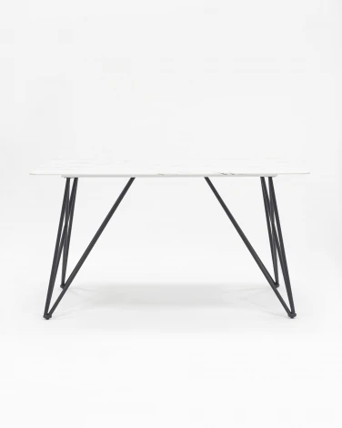 Стол обеденный Stool Group Сакраменто 140*90 белый стеклянный УТ000002669