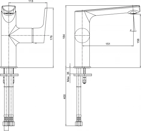Смеситель E.C.A. Luna 102108955EX для раковины