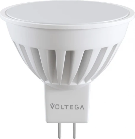Лампочка светодиодная полусфера белая колба GU5.3 10 Вт 780 lm 2800K теплое желтое свечение Voltega Ceramics 7074