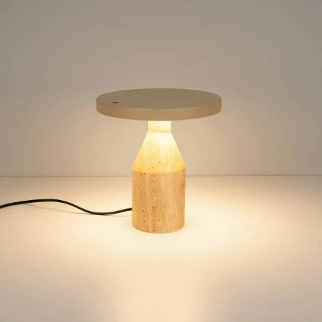 Настольная лампа SP-CROOD-TAB-R22.5x24-7W Warm3200-MIX (BG-BG, 140 deg, 230V) (Arlight, IP20, Травертин) 061770