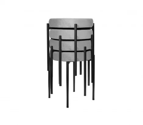 Табурет M DikLine, B22 GREY, ножки черные арт.00-00079837