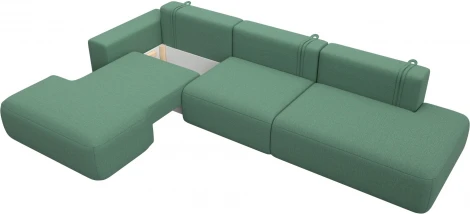 Диван угловой Лига-036 НПБ Модерн Лонг левый угол Лига Диванов (Рогожка) арт.124695L