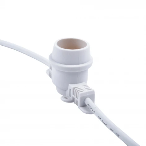 Гирлянда Белт-лайт, 10м + 1,5м сетевой шнур. 40 патронов E27, шаг 25см. белая Uniel UDL-K110 40/E27/10M IP65 WHITE BELT-LIGHT