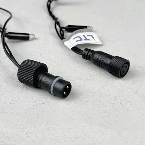 Гирлянда Нить с колпачком 10м синяя 220В, 100 LED, провод черный ПВХ, IP65 Laitcom PST100CAP-11-2B