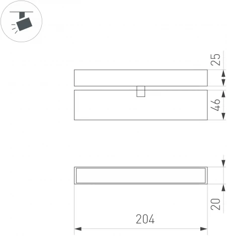 Трековый светильник магнитный MAG-FLAT-FOLD-25-S200-6W Day4000 (WH, 100 deg, 24V) (Arlight, IP20 Металл) 050068 (LED)