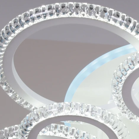 Потолочная люстра светодиодная на штанге с пультом с регулировкой цветовой температуры, яркости и ночным режимом Reluce 36890-0.3-5+5A WH (RGB)