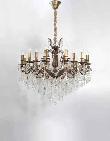 Подвесная большая люстра Lucia Tucci Barletta 122.12.6 antique (220V, на цепи, подсвечник, свеча)