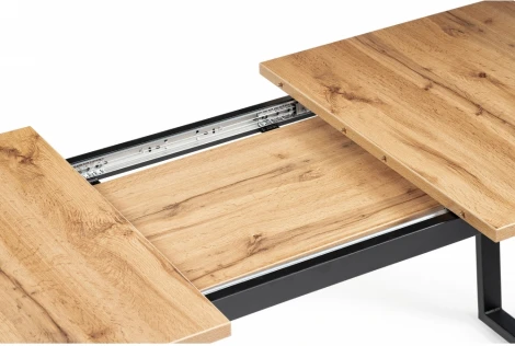 Стол раскладной Notta Лота Лофт 120 25 мм черный матовый / дуб вотан 489668