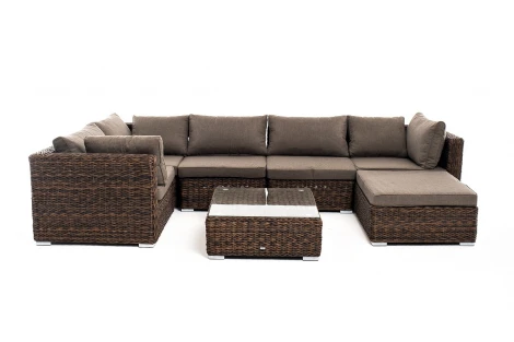 "Лунго" трансформирующаяся лаунж-зона из искусственного ротанга (гиацинт), цвет коричневый 4SIS арт.УТ-00005402