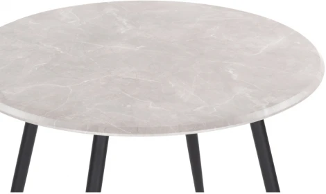 Деревянный стол Notta Абилин 100х76 мрамор светло-серый / черный матовый 507220