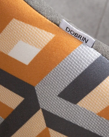 Стул обеденный DOBRIN MARKUS (ЭМАЛЬ ЧЕРНЫЙ МУАР ткань Candy Graphite+Escada Ochre)