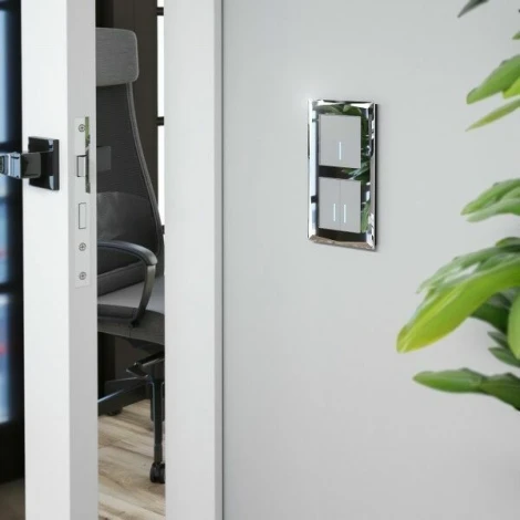 Сенсорный выключатель двухклавишный с подсветкой 1000 Вт (серебряный) W4520006 Werkel (a057681)