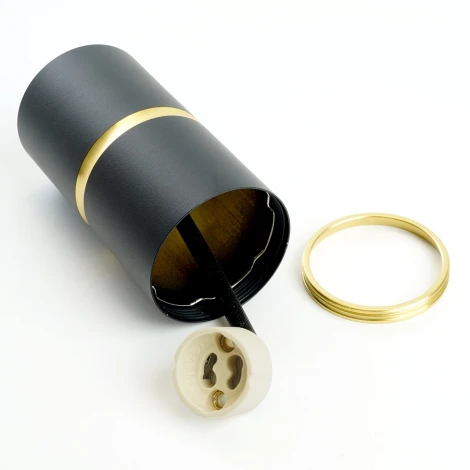 Светильник потолочный Feron ML186 Barrel ZEN 48639 MR16 GU10 35W чёрный, золото (220V, круглые)