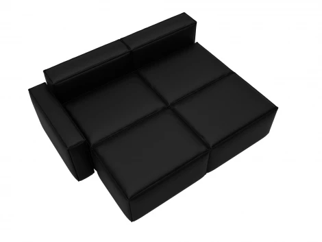 Диван угловой модульный Лига-063 угол левый (ДСП/Пластик/Экокожа/Черный) Лига Диванов 129790L