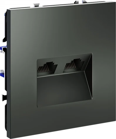 Розетка двойная Ethernet RJ-45 (титан) Voltum S70 VLS060206