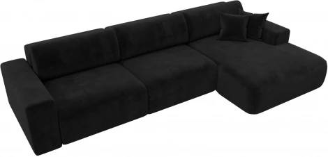 Диван угловой Лига-036 НПБ Классик Лонг правый угол (Черный/Велюр) Лига Диванов арт.121397