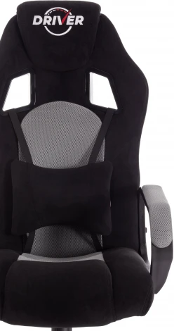Кресло DRIVER (22) флок/ткань, черный/серый, 35/TW-12 Tetchair 19290