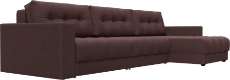 Диван угловой с декором Лига-049 НПБ Лонг Лига Диванов (Замша) арт.128511