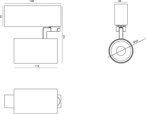 Трековый светильник магнитный 24V 25W Donolux Alpha DL18790/01M Black (LED, круглые)