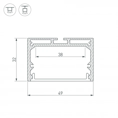 Профиль SL-LINE-4932-2000 ANOD (Алюминий) 019308 Arlight SL-LINE