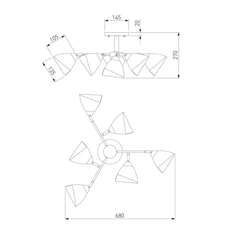 Потолочная люстра Eurosvet Paola 30126/6 золото