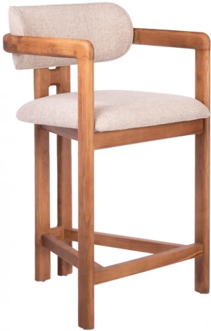 Стул полубарный Rich рогожка латте с ножками цвета орех Bradex Home арт.RF 0860