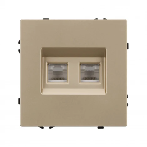 Механизм сдвоенной компьютерной розетки SCT-NOBE-MPC2-SFPL-GD (RJ-45, CAT6) (Arlight) 054314