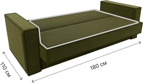 Диван-книжка Куба (Зеленый/Микровельвет) Лига Диванов арт.122048