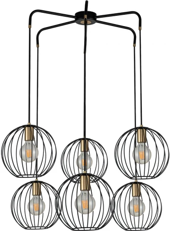 Подвесной светильник Quebec 10176/6 E27*60W Black/Brass