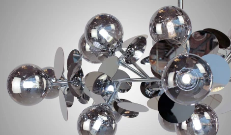 Подвесная люстра на штанге AM Group AM392 SP18 CHROM (220V, шар)