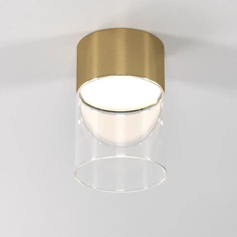 Светильник потолочный светодиодный Elektrostandard Lumen 25047/LED 10W 4000К латунь/прозрачный (220V, круглые)