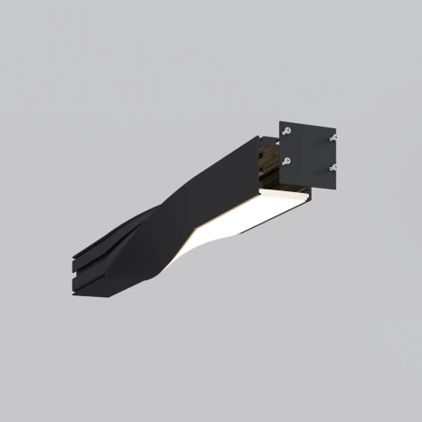 Радиусный профиль 35x35 Twist левый черный Maytoni  ALM-3535R-B-TL-90°-0.4M