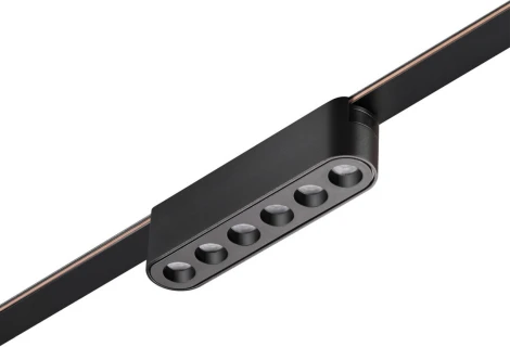 Трековый смарт-светильник Downlight для низковольтного шинопровода с двумя режимами работы Novotech Easy 359458 черный LED 6W 24V 3000-6000K (умный дом - Алиса, Tuya Smart)