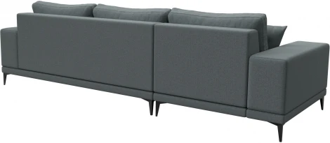 Диван угловой Льюес левый (Серый/Рогожка) Лига Диванов арт.124724L