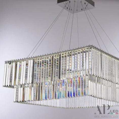 Подвесная люстра светодиодная APL LED Sicilia SH10.86.C.Ni.4000 (220V, хрусталь, на тросе)