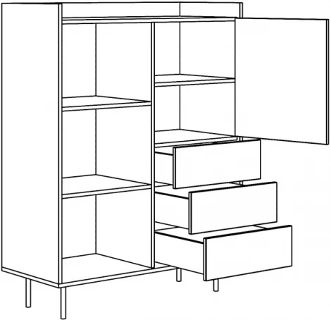 Шкаф-стеллаж Look ОГОГО (арт.853906), (ЛДСП/Черный)