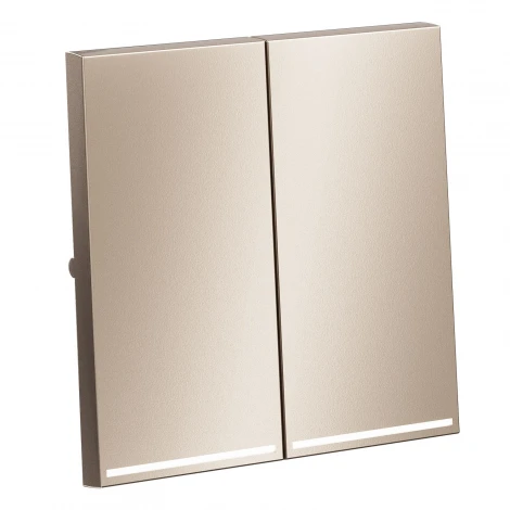 Клавиши для выключателя/переключателя двухклавишного с подсветкой (платина) Voltum S70 Metal VLSM000410