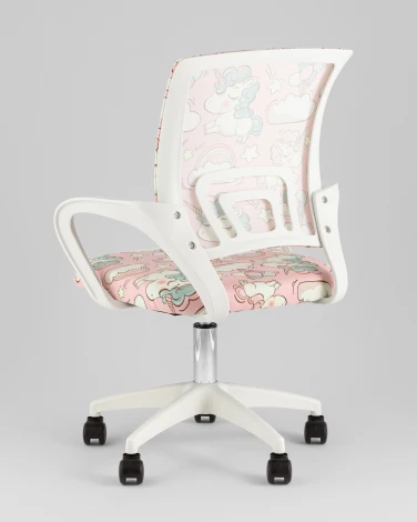 Кресло офисное TopChairs Simple SN Junior принт Unicorns пластик белый TopChairs УТ000042083
