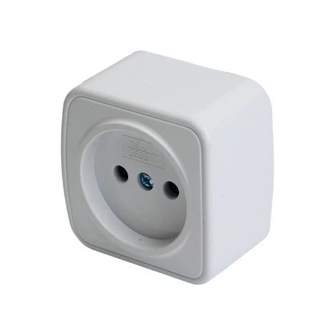 Розетка накладная без заземления (белый) Stekker Basic 50074