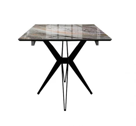 Стол DikLine DKS140 керамика Venetian Brown Light глянец, подстолье черное, опоры черные (2уп.) 00-00081179