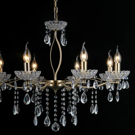 Подвесная люстра ILLUMICO IL0265-8PSQ-24 AB CASTOR (220V, на цепи, подсвечник, свеча)