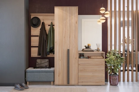 Вешалка Реал 2 Mebelson (ЛДСП,Металл/Дуб крафт золотой) арт.PR-0030.2553