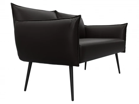 Диван прямой Лига-083 (Фанера/Металл/Экокожа/Коричневый) Лига Диванов 131067