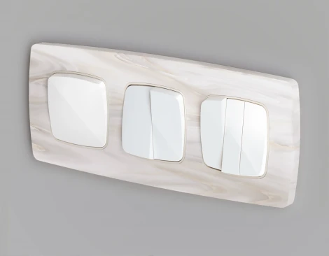 Лицевая панель Ambrella Volt OMEGA (Белый матовый) для 1-кл выключателей QUANT OP1210